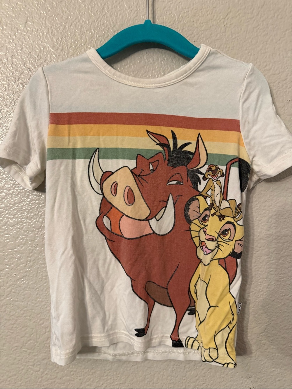 Little Sleepies White Lion King Retro Stripe Graphic Tee